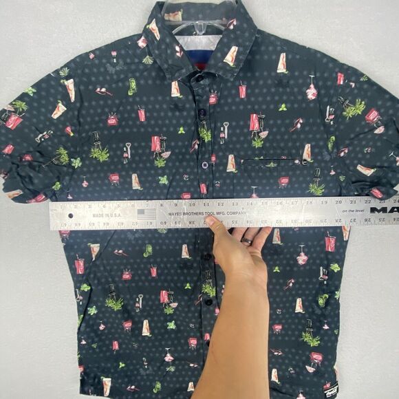 Coca Cola Shirt Mens Medium Black Green Red Hawaiian Button Up Atlanta Georgia - Picture 4 of 7